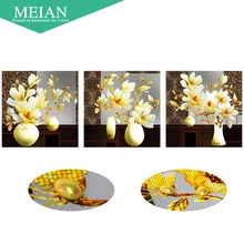 Meian, de Forma Especial, Diamond Bordado, Flor, Magnolia, 5D, Pintura Diamante, punto de Cruz, 3D, Mosaico de Diamantes, Decoración, Navidad