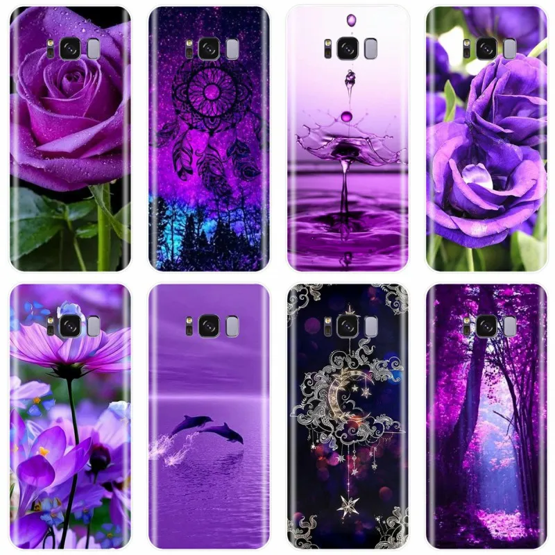 Чехол infinity on purple мягкий силиконовый чехол из ТПУ для телефона Samsung Galaxy NOTE 8 9 S6EDGE S6 S7