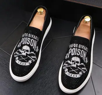 

Men Glitter Shoes Mens Fashion rhinestone Casual Flats Men's Designer Dress Shoes Sequined Loafers Men's Platform Driving Shoes