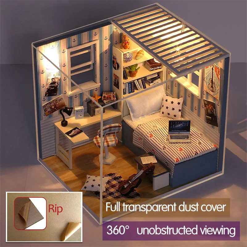 Assembly DIY Miniature Wooden Bart's Home House Miniaturas with Furniture Doll House Toys for Children Birthday Gifts