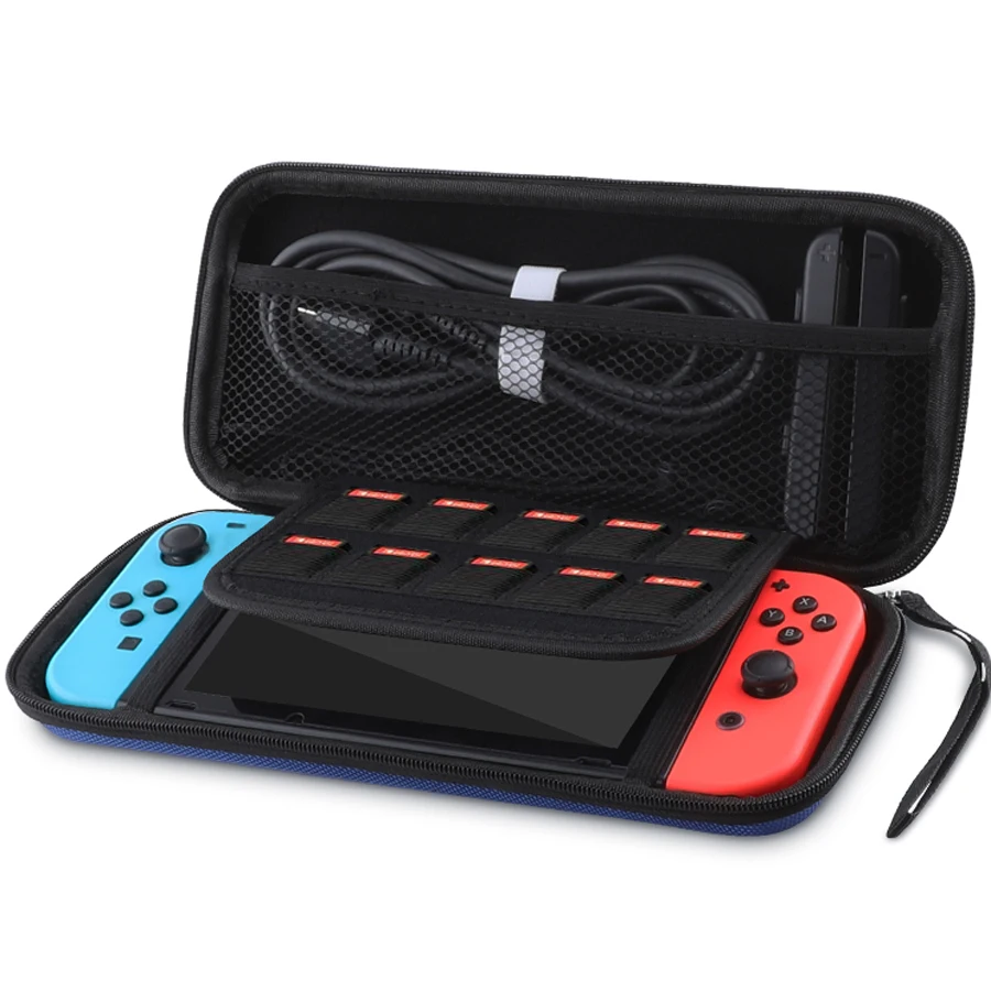 7 In 1 NintendoSwitch Accessories Storage Big Bag& Tempered Glass Film& Crystal Shell& Analog Caps for Nitendo Nintend Switch