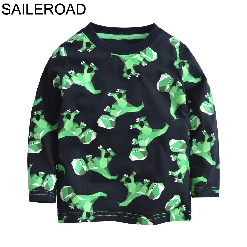 SAILEROAD/футболки с динозавром из мультфильма для маленьких мальчиков от 2 до 7 лет Одежда для маленьких мальчиков из хлопка новые весенние топы для детей, одежда - Цвет: 5361 same picture