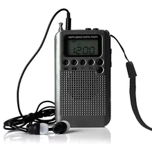 Портативное радио AM FM цифровой мини-радиоприемник с USB перезаряжаемой батареей и наушниками радио рекордер для музыкального плеера