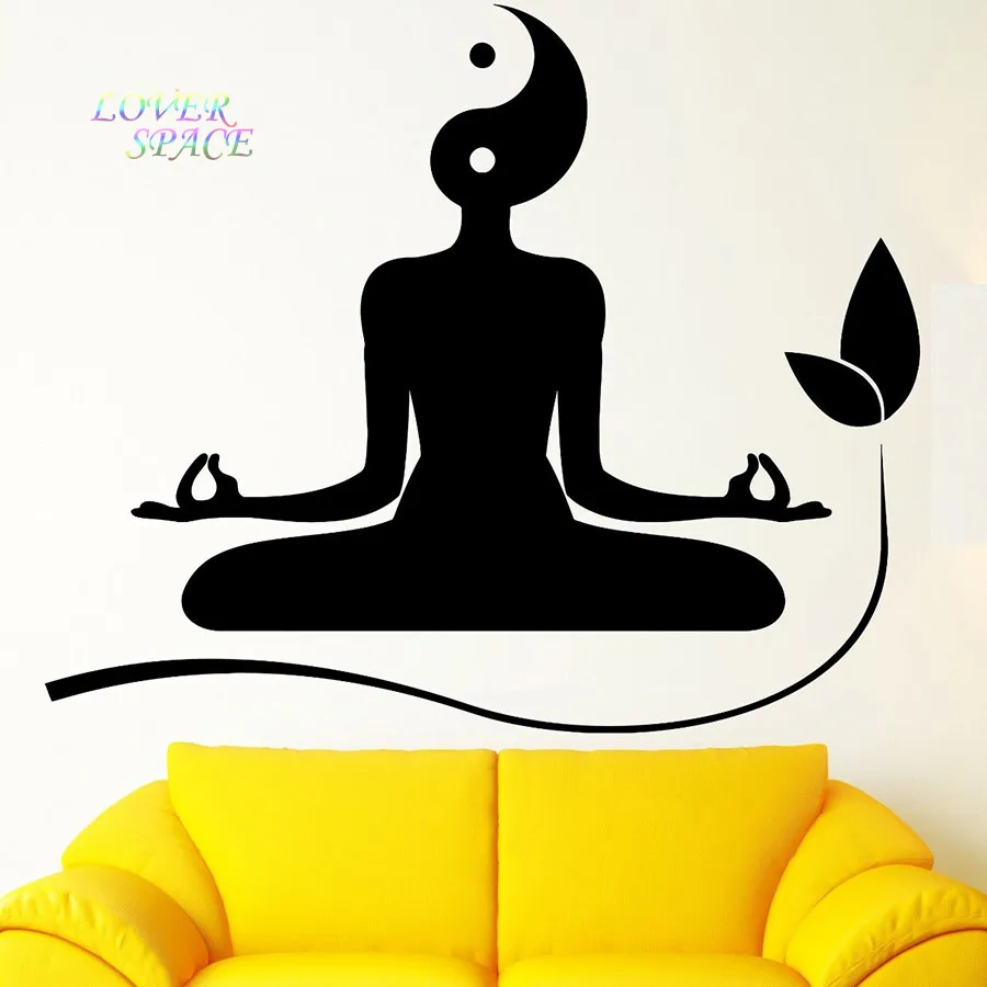 Wall Decal Yoga Meditation Zen Buddhism Yin Yan Vinyl Stickers Art