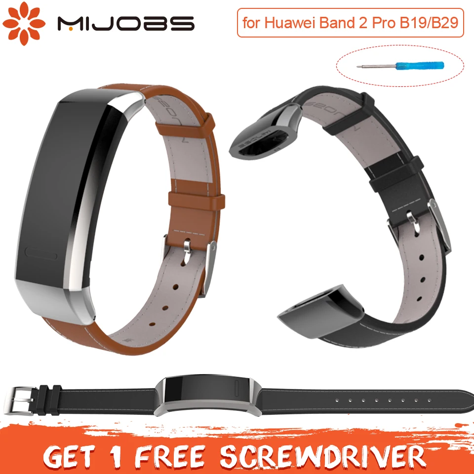 Mijobs ремешок для huawei Band 2 Pro B29 B19 Band 2 аксессуары кожаный наручный умный браслет Многофункциональные умные часы браслет