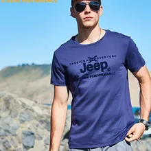 Jeep Gyibug Мужская футболка с короткими рукавами из чистого хлопка свободное Аутентичное уличная одежда