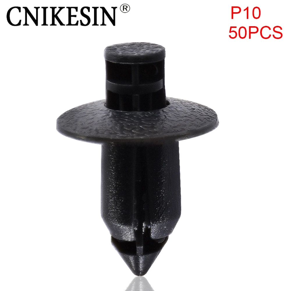 

CNIKESIN 50PCS P10 8mm Hole Nylon Car Fastener Push Type Shield Retainers Rivets Clips Diversion Plate Fixed for Toyota