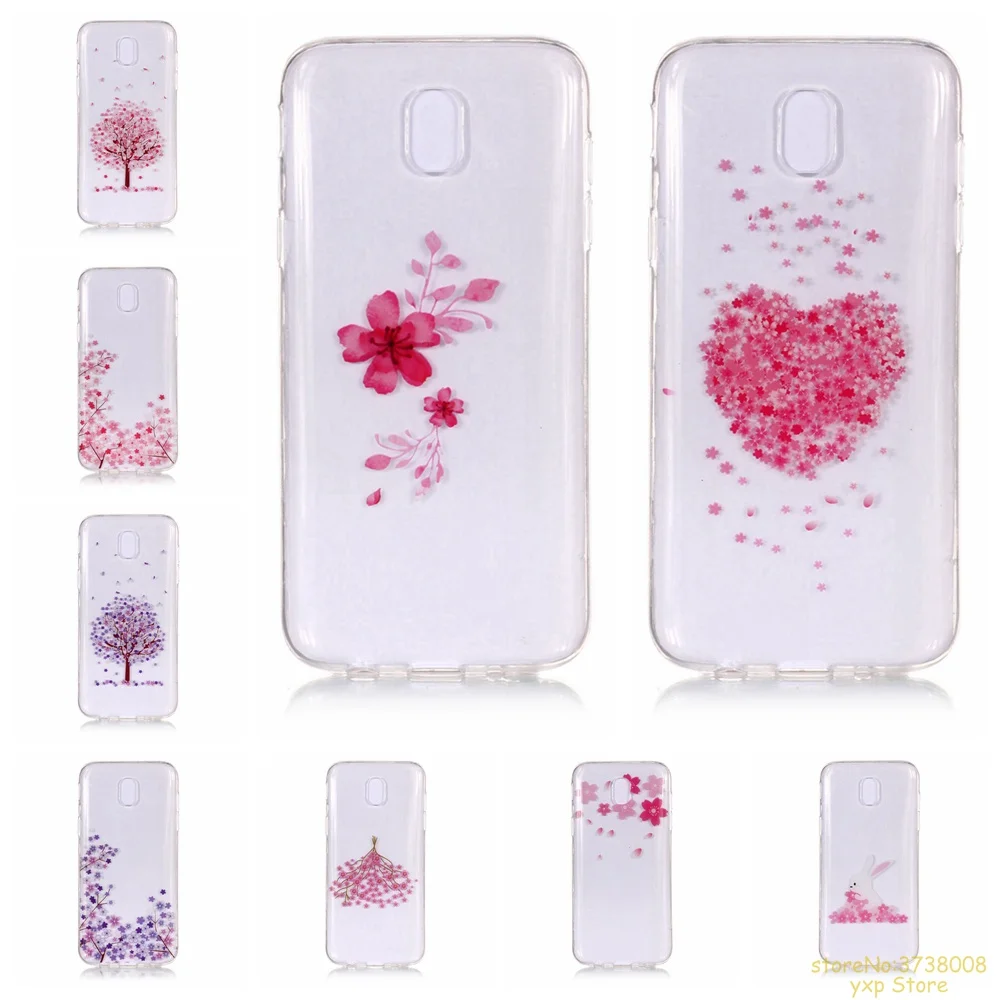 

Flower series simple style Painted Soft TPU Silicone phone case For Samsung J3 2017 J330F cover etui kryt fundas housse tok capa
