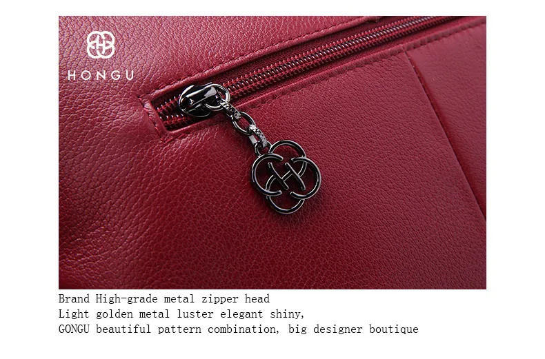 HONGU Fashion Women Top-Handle ShoulderBags Natural Genuine Leather Handbag Tote Lady Crossbody Bag Authentic Girl Messenger Bag  H51240560 (15)