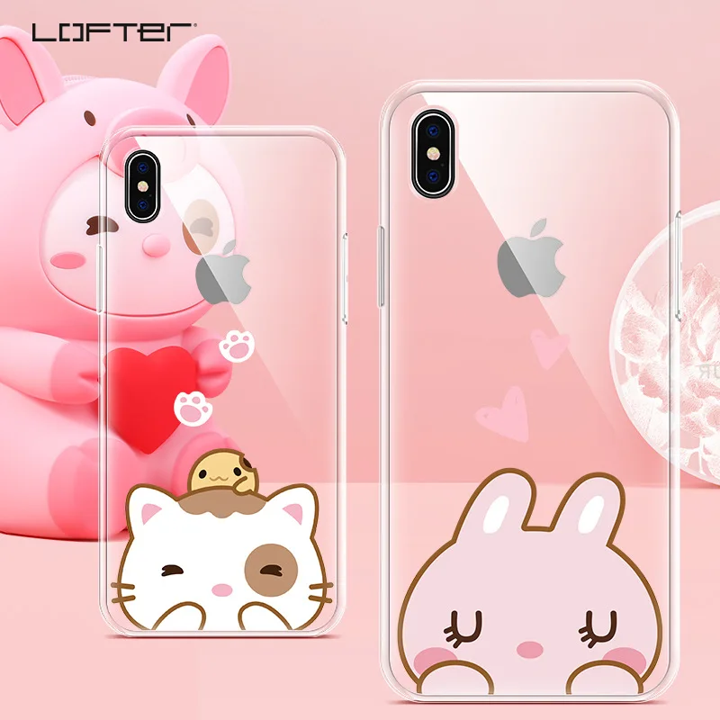 

Cute Transparent Cartoon Phone Case for iPhone XR X XS Soft TPU Silicone Clear Cover for iPhone XS MAX Coque
