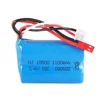 2 pièces 7.4 V 1100 mAH Lipo batterie pour Huanqi 827 871 MJX T10 T11 T34 7012 RC bateau batterie avec JST Plug 7.4 V 1100 mAH 15C 18500 2S ► Photo 2/6