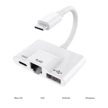 

Type-C To RJ45 Converter Cable OTG Wired Ethernet LAN Netword Adapter Converter Cord