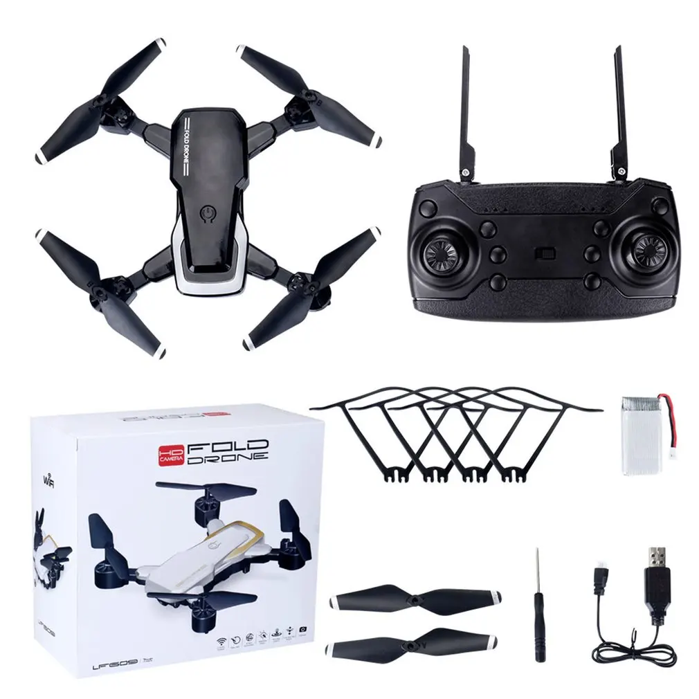 LF609 2,4G Wifi FPV RC Дрон с камерой 0.3MP/2.0MP бесщеточный Радиоуправляемый квадрокоптер RTF складной 3D откидной держатель на голову дропшиппинг - Цвет: Basic 1xBattery B