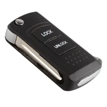 Preto 2 Botões Lâmina Uncut Virar Folding Car Key Fob Chave Do Caso Shell Para Mitsubishi Lancer Reequipamento Carro de Controle Remoto Keyless Shell