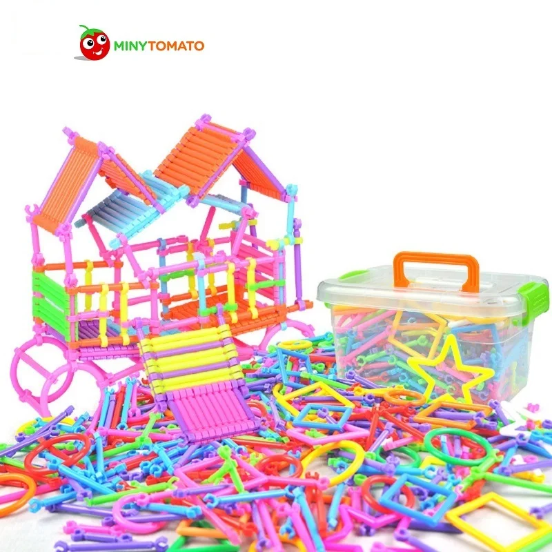 

300/600/900pcs Plastic Intelligence Sticks Educational Building Blocks Toys Handmade DIY Montessori Early Learning Gifts