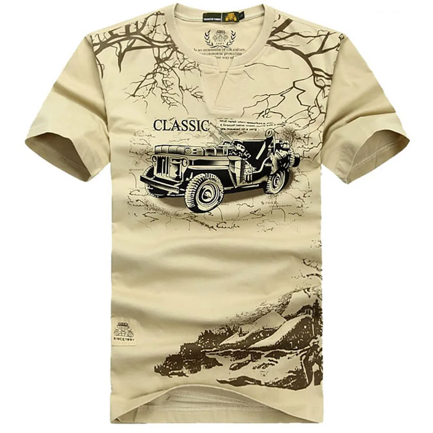 AFS JEEP Mens Brand Clothing Classic Style Promotional Short Sleeve T