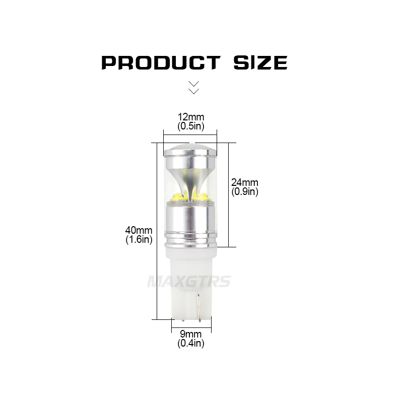 2x T10 194 168 W5W كري رقاقة 30 واط إسفين قاعدة سيارة السيارات LED عكس ضوء مصباح مساعدة مع العارض عدسة لتويوتا هيونداي
