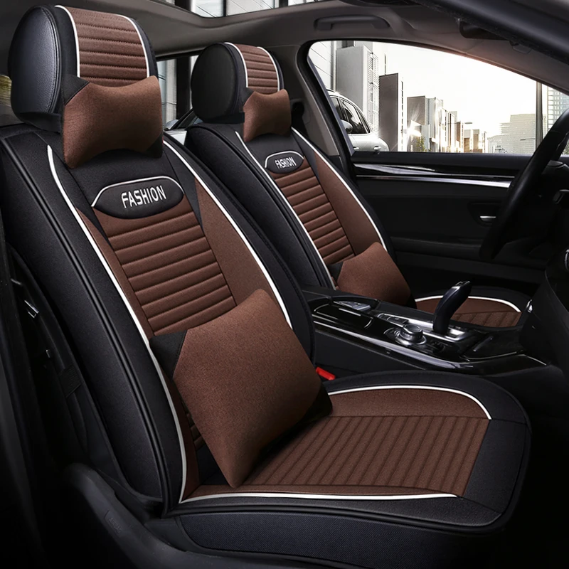 

High end flax fiber car seat cover for Toyota CAMRY COROLLA LEVIN VIOS FS YARIS L PRADO CROWN AVALON HIGHLANDER RAV4 C-HR