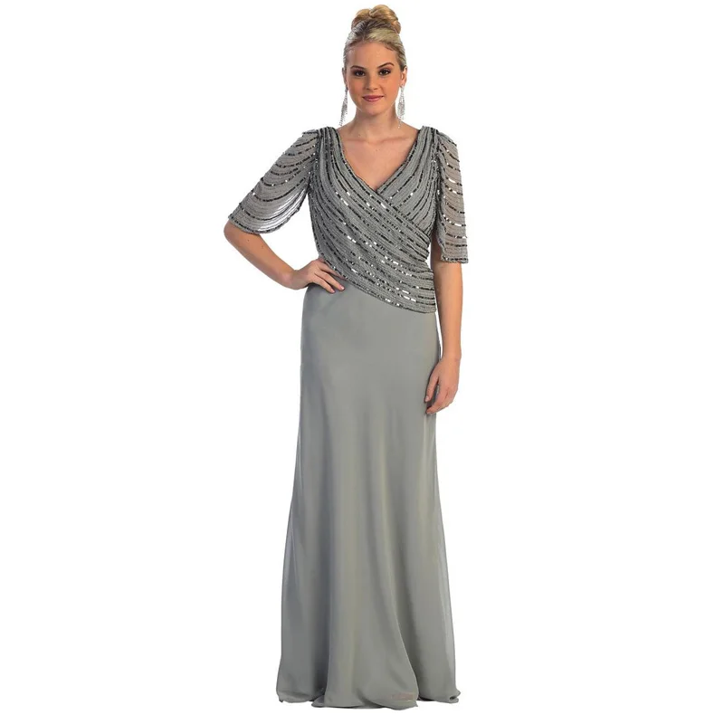 gray gown plus size