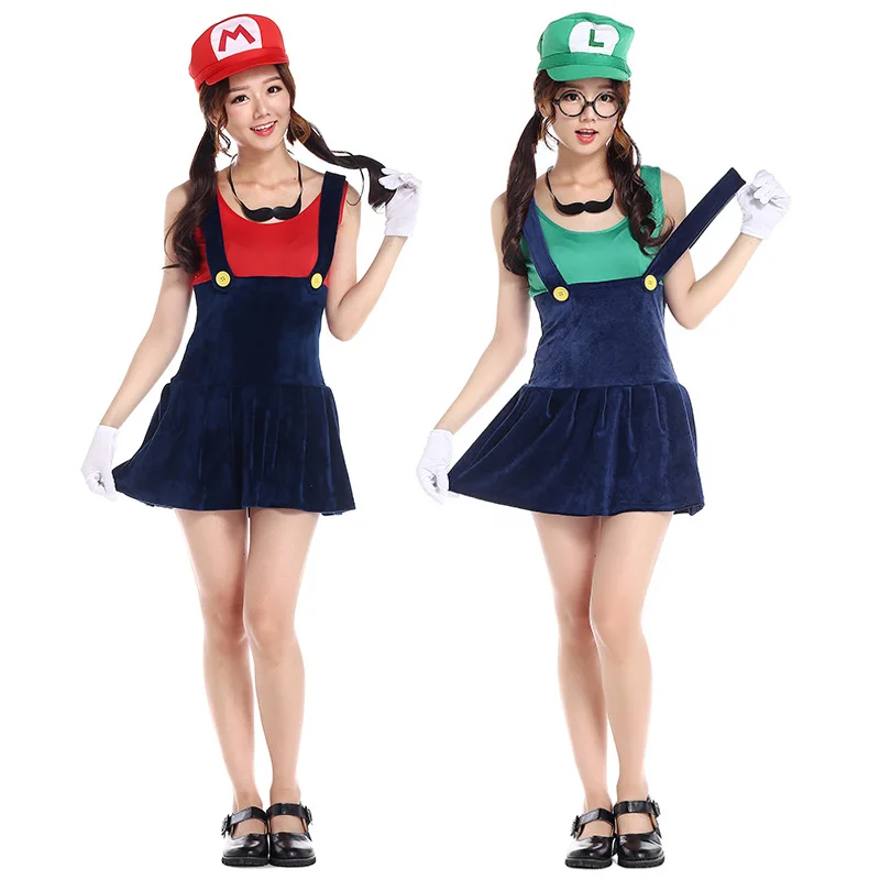Женский сексуальный костюм для взрослых в стиле супер Марио|fancy dress|halloween cosplaycostume