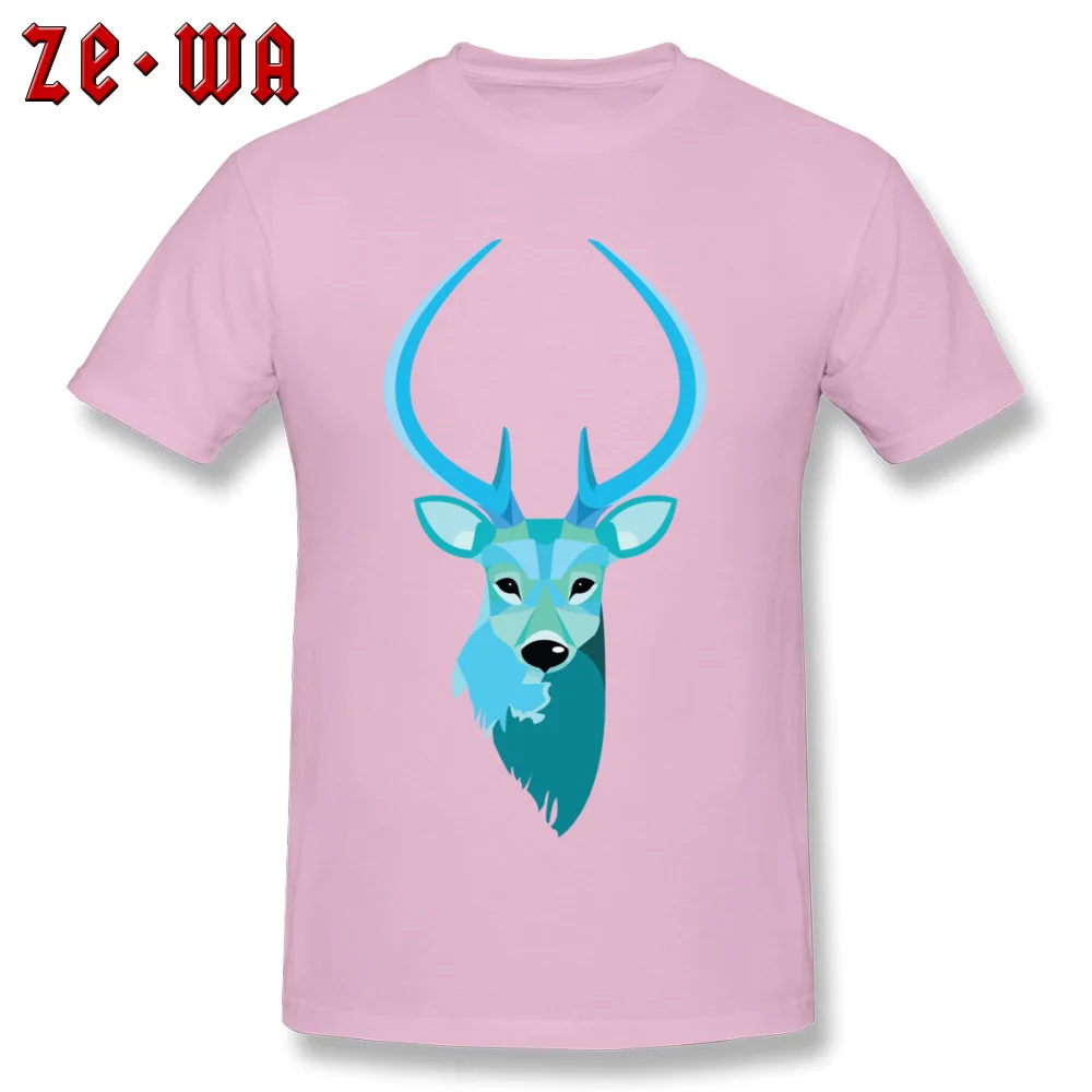Deer Retro Mens T-Shirt Crewneck Short Sleeve Cotton Tops T Shirt Casual Tops T Shirt Wholesale Deer pink