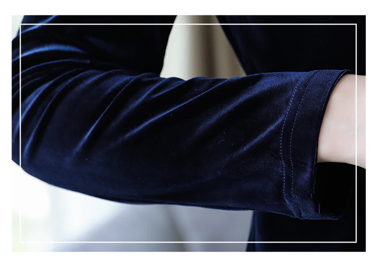 Новинка осени, женский модный синий бархатный блейзер с v-образным вырезом+ модные штаны, комплект из двух предметов, Женская Офисная Рабочая одежда
