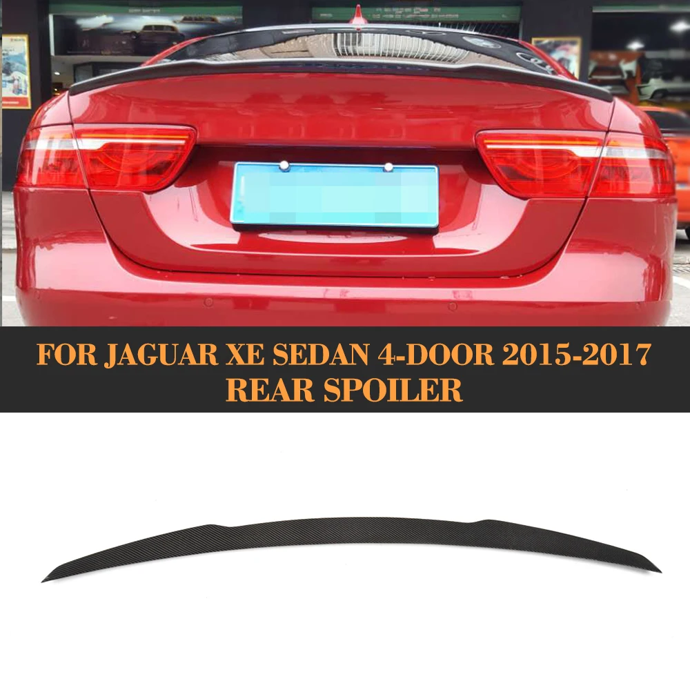 Carbon Fiber Rear Trunk Boot Lip Wing Spoiler for Jaguar XE Sedan 4