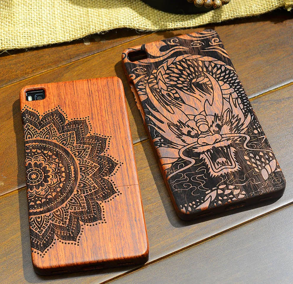 Fashion Wood Case For Huawei P8 lite Cell Phone Cover Wooden Bamboo