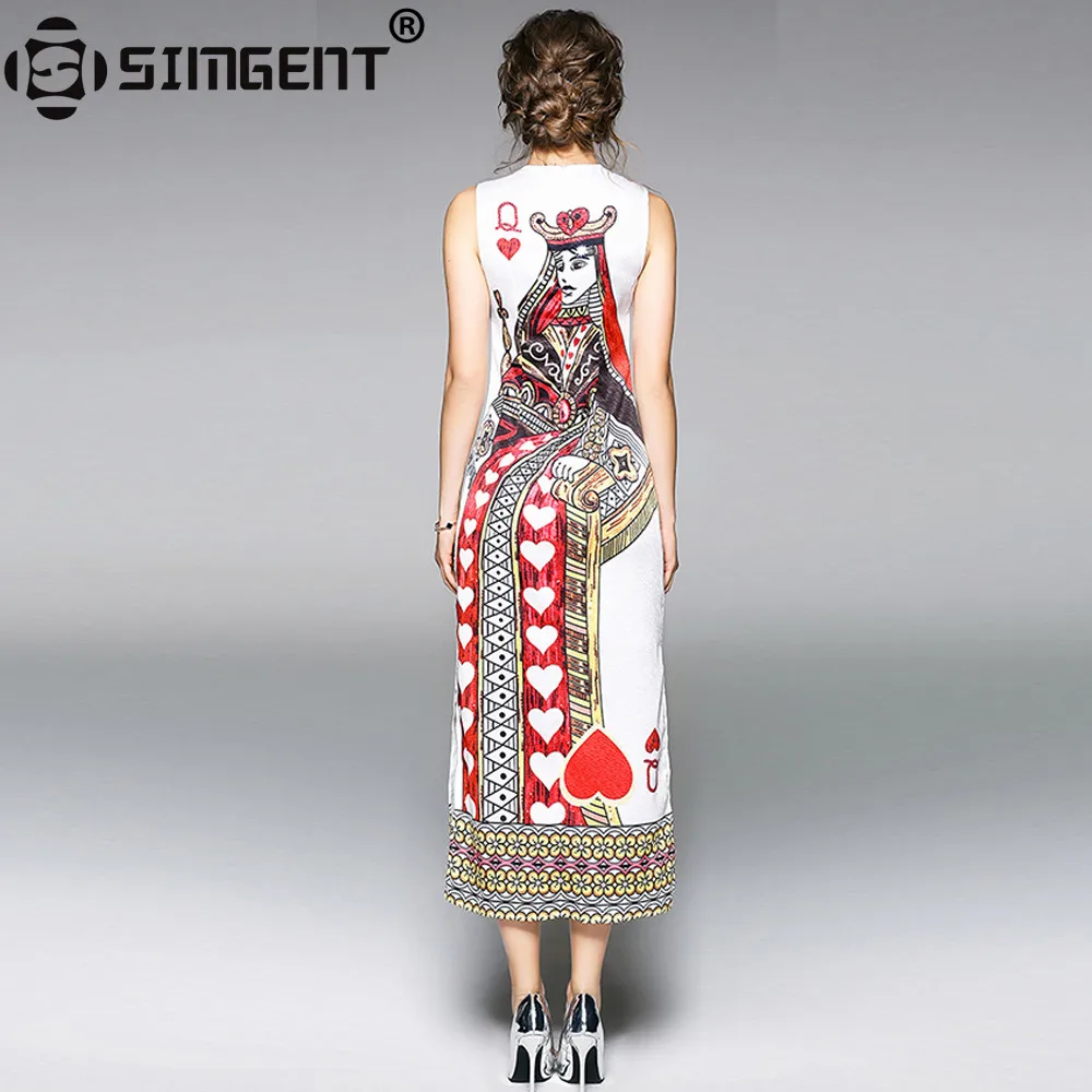 Женское облегающее длинное платье Simgent Poker Queen Элегантное летнее без рукавов с