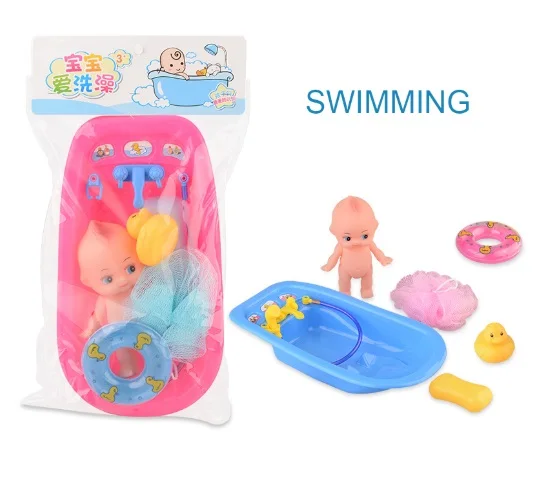 6 шт пластиковая Ванна с игрушкой Bah, набор классических игрушек для ванны, Детские водяные игрушки для мытья, плавающие игрушки, детские игрушки для душа - Цвет: Swim-pink