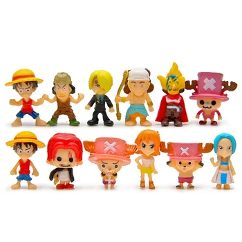 9pcs//lot Anime One Piece Figure Toy Gift Luffy Sanji Zoro Nami Robin Chopper....