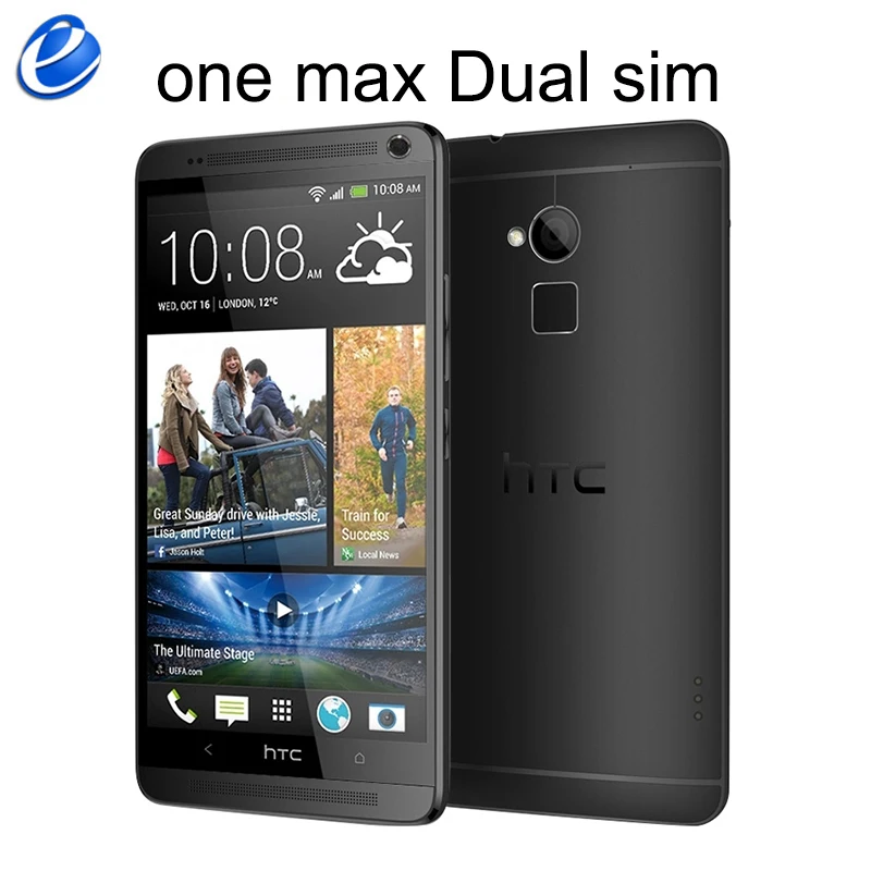 

Unlocked HTC One Max Dual sim 16GB ROM 2GB RAM Quad-core 3G Mobile Phone 5.9inch 4MP WIFI GPS HTC ONE MAX Smartphone Android GPS