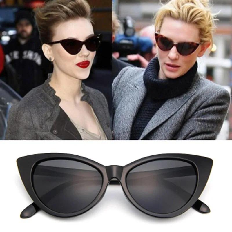 

High Quality Cat Eye Sunglasses Women Brand Designer Summer Points Sun Glasses Women Female Ladies Sunglass Mirror Vintage Retro