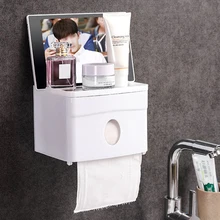 Ткань для ванной водонепроницаемый держатель туалетной бумаги настенный коробка для хранения бумаги Диспенсер клей