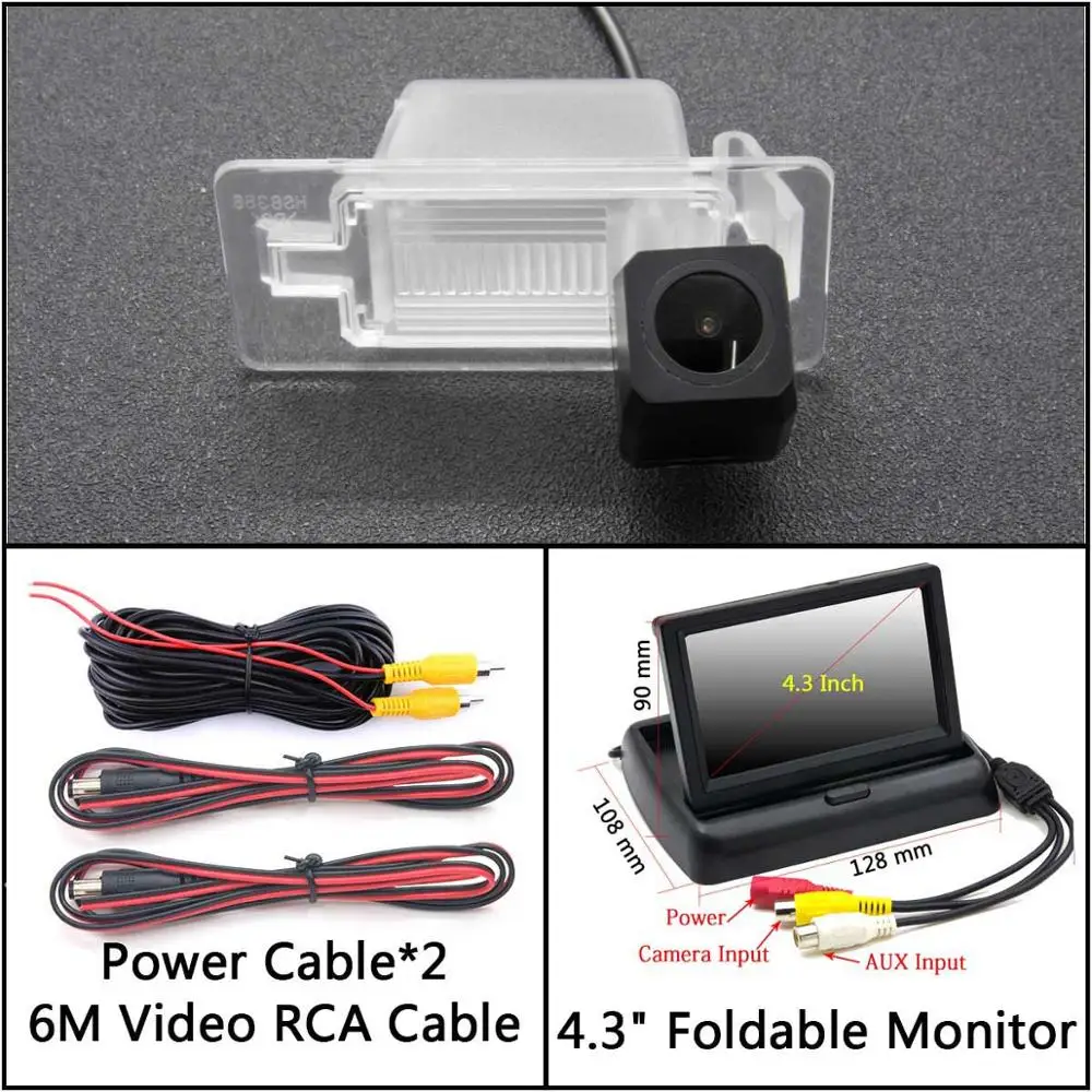 Full HD резервная камера заднего вида для Chevrolet Malibu Tahoe Equinox для GMC Yukon автомобильный парковочный ЖК-монитор заднего вида - Название цвета: Cam N 4.3 inch Fold