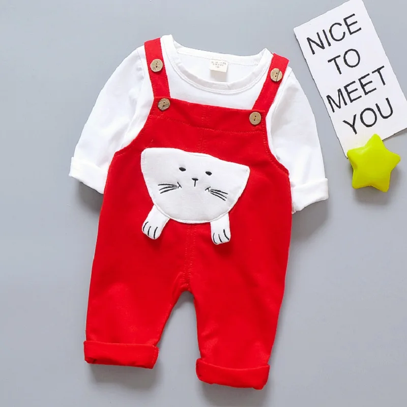 iairay 2pcs/set baby overalls trousers infant clothing boy long sleeve