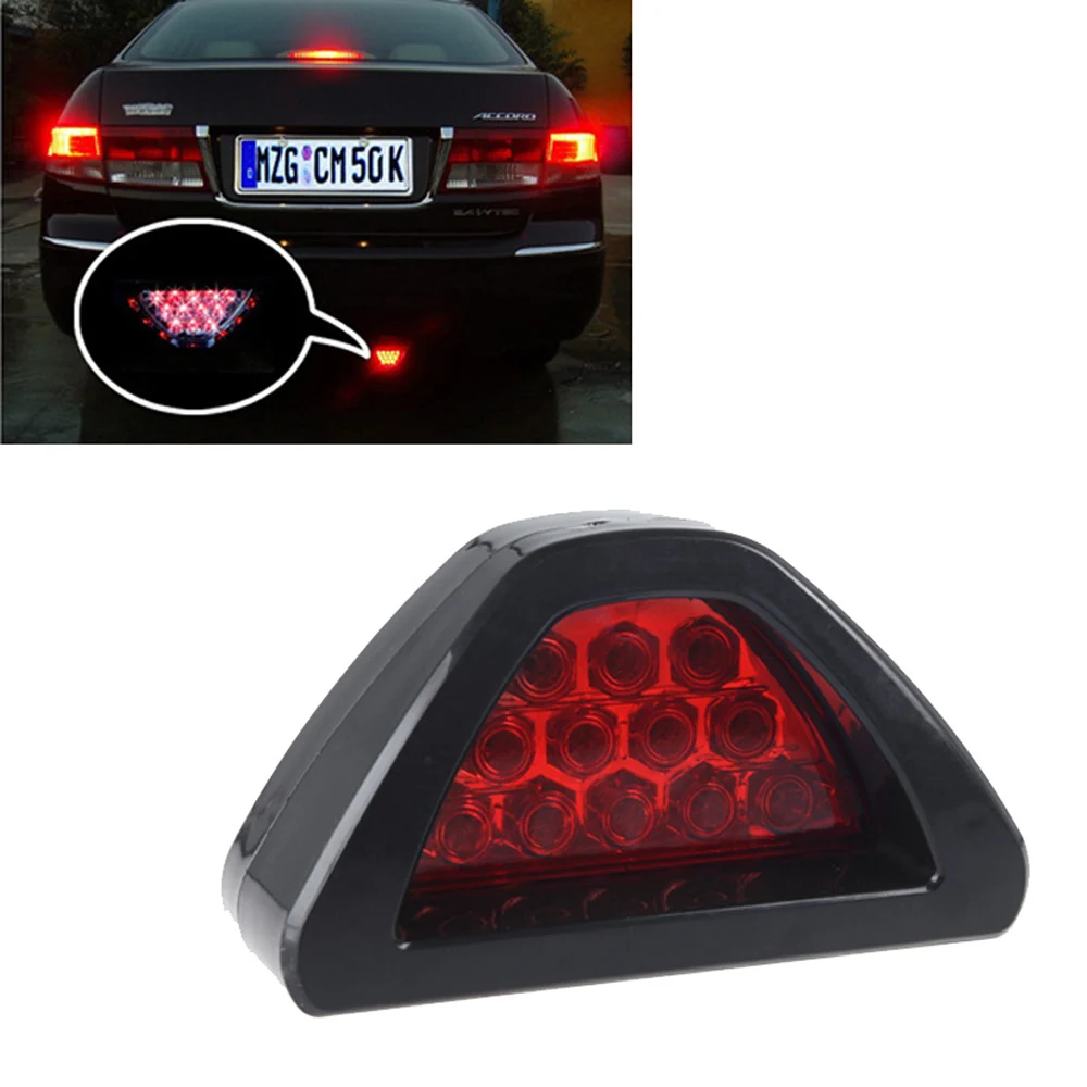 universal led brake stop light f1 style triangle 12 led car brake light