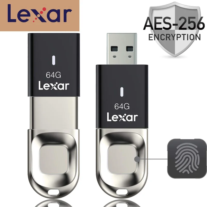 Lexar флеш-накопитель usb 3,0 64 Гб Распознавание отпечатков пальцев Флешка animado Memory stick F35 Флешка memoria cle usb диск на ключ