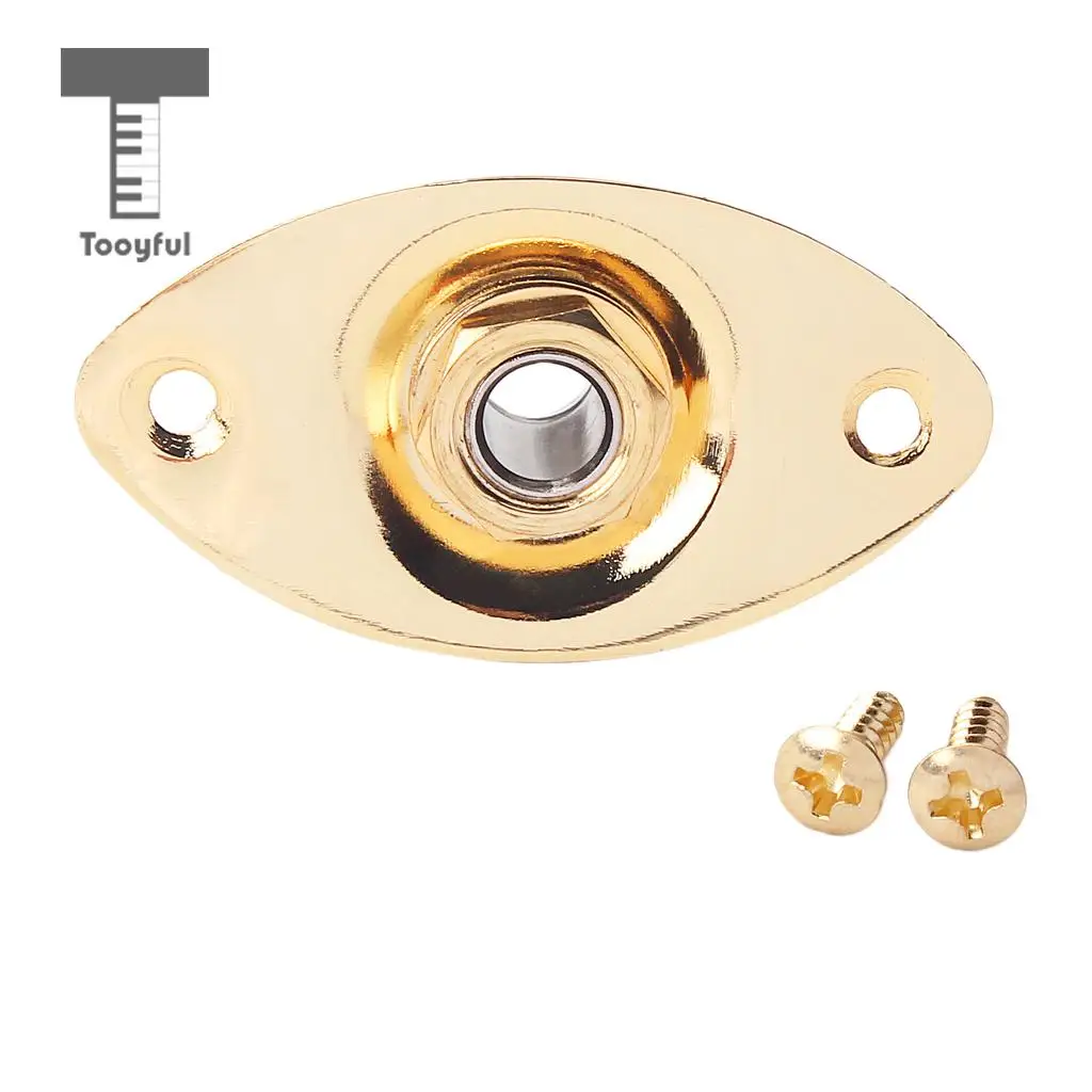 Tooyful Oval 1/4' 6.35mm Electric Guitar Ukulele Output Input Jack Plug Socket Guitar Upgrade Accessory DIY Parts
