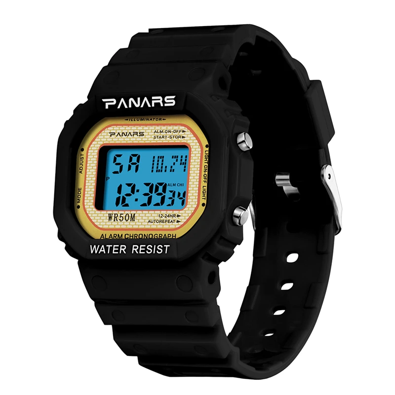 Ceny PANARS Trend w modzie świecenia zegarek sportowy wielofunkcyjny męski wodoodporny zegarek na rękę zegarek fitness zegarek cyfrowy Alarm timer zegar