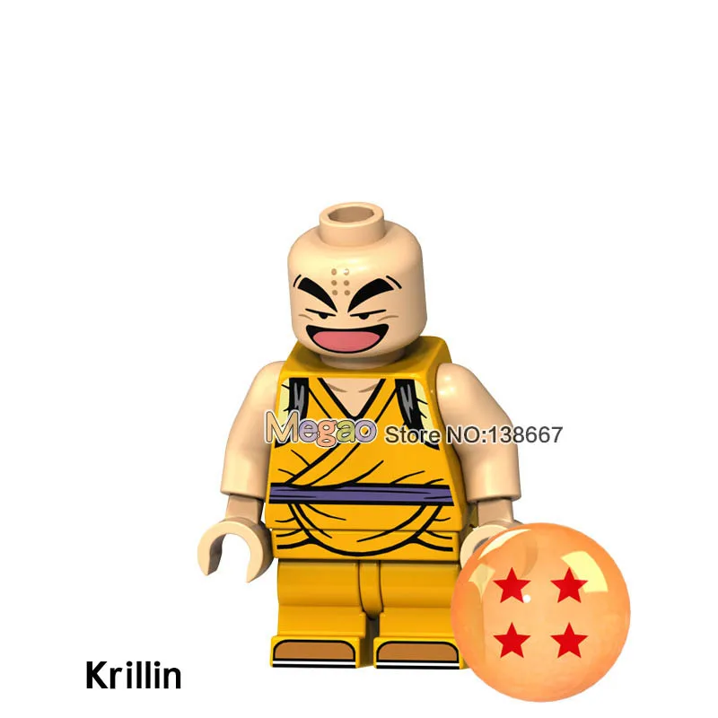 Красный 50 шт./партия Dragon Ball Z Аниме Action s Goku Android 17 Krillin строительные блоки кирпичи японский мультфильм аниме игрушки для детей - Цвет: Красный