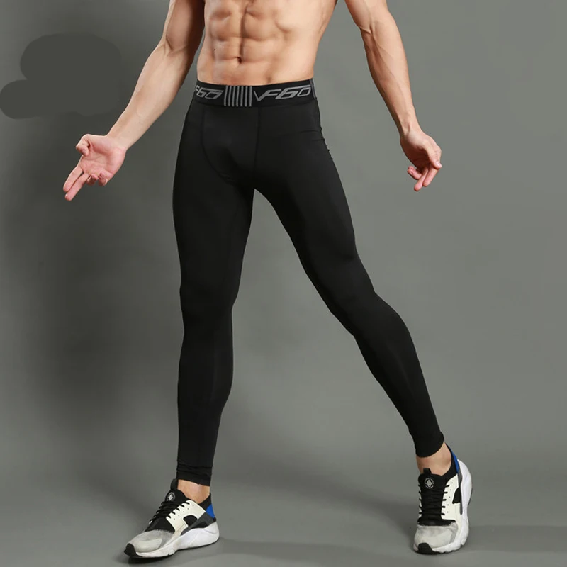Компрессионные спортивные леггинсы, мужские Леггинсы для фитнеса и тренировок, летние тонкие мужские длинные штаны для фитнеса