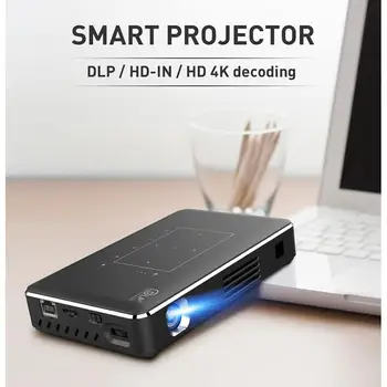 

BEESCLOVER IMK96 DLP Projector 4K HD Portable Home Mini Smart Micro Projector Bluetooth Projector with Remote Control r25
