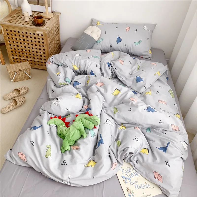 Multi color bedding Queen Twin size Duvet Cover 100%Cotton Bedding Set for Kids Youth Ultra soft bedsheets linen fitted sheet