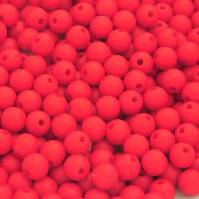 Новинка 300 шт Акриловые Матовые красные круглые шарики разделительные бусины