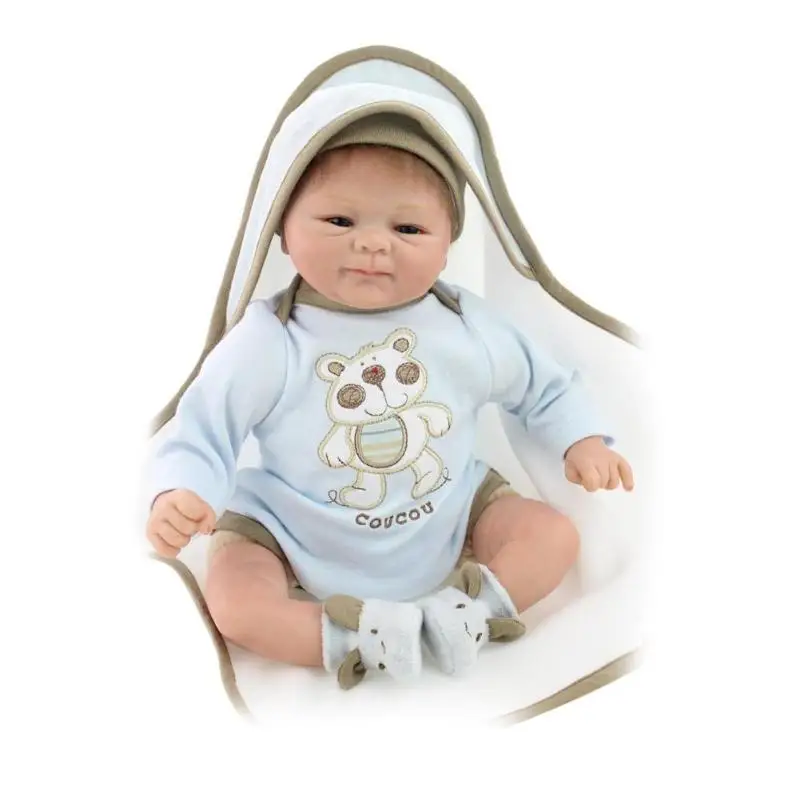 

Silicone Reborn Baby Doll Realistic Dolls Lifelike Simulation Reborn Doll Silicone Cotton Baby Soft Kids Gift Toy