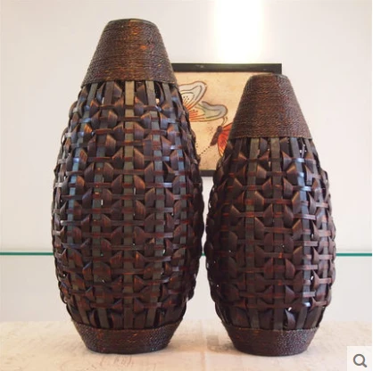 kingart bamboo decorative floor vase large antique home flower vase woven retro flower vasos decorativos para sala - Decorative Floor Vases kingart bamboo decorative floor vase large antique home flower vase woven retro flower vasos decorativos para sala - Decorative Floor Vases
