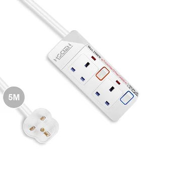 

Extension Sockets Lead with Individually Switched Mscien 2 Way Outlets Overload Protection Wall Mounted Power Strip 3M 5M Cord
