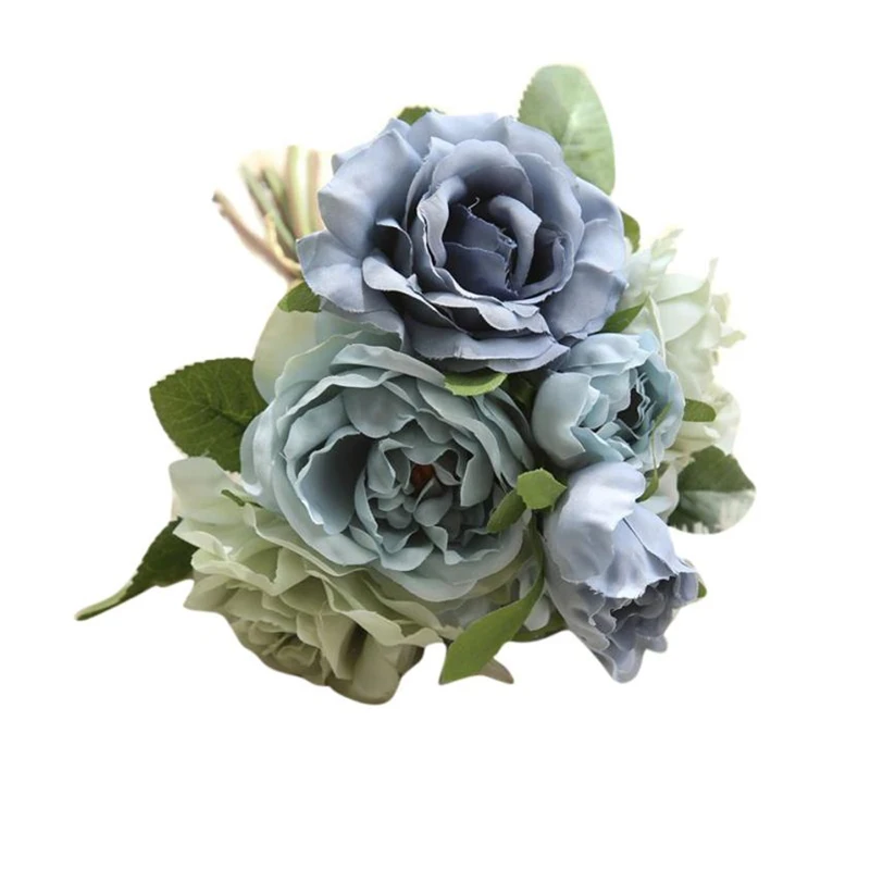  Artificial Fake Flowers Rose Bouquet Floral Wedding Bouquet Party Home Decor Waterproof beautiful Decor hot sale C0309#30      04