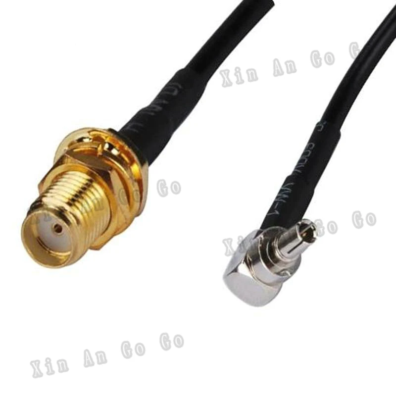 Радиочастотный кабель в сборе разъем SMA CRC9 гнездовой прямоугольный ОТРЕЗОК